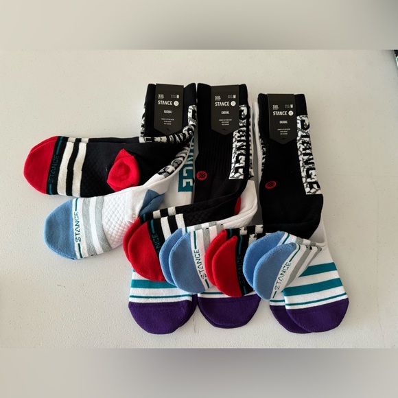 9 Pairs - Stance Casual Mid Cushioned Cotton Blend Crew Height Socks - Picture 2 of 4